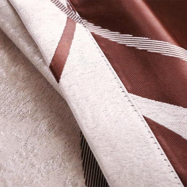 2 Panels Set Modern Striped Curtains for Living Room (Coffee, 2 x 66x72 Inch)