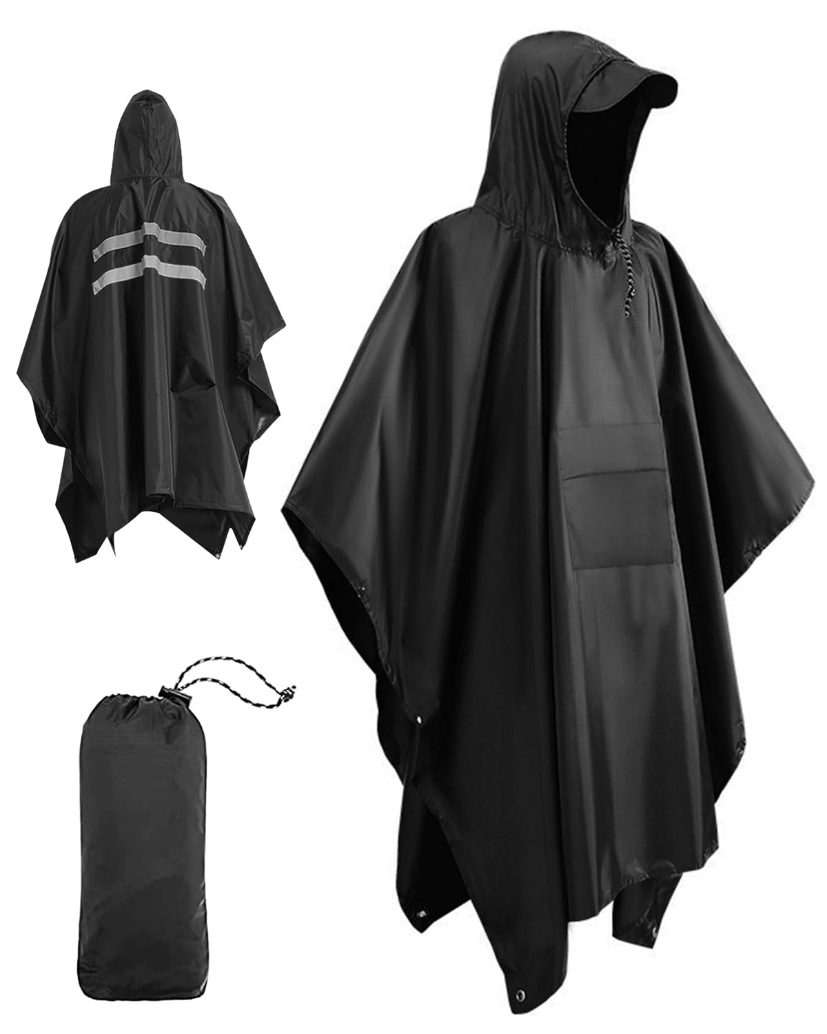 Victoper Waterproof Poncho Adult, Reusable Rain Poncho Adult Waterproof Poncho Waterproof Adult Lightweight Waterproof Raincoat for Outdoor Hiking Camping Cycling Traveling