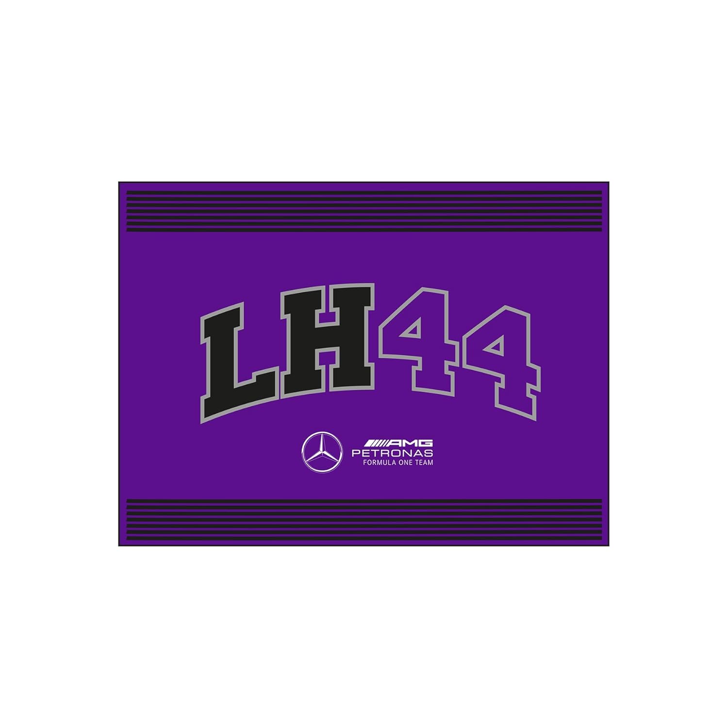 Mercedes AMG Petronas Formula One Team - Lewis Hamilton Flag - Purple - Size: 35x47 Inches