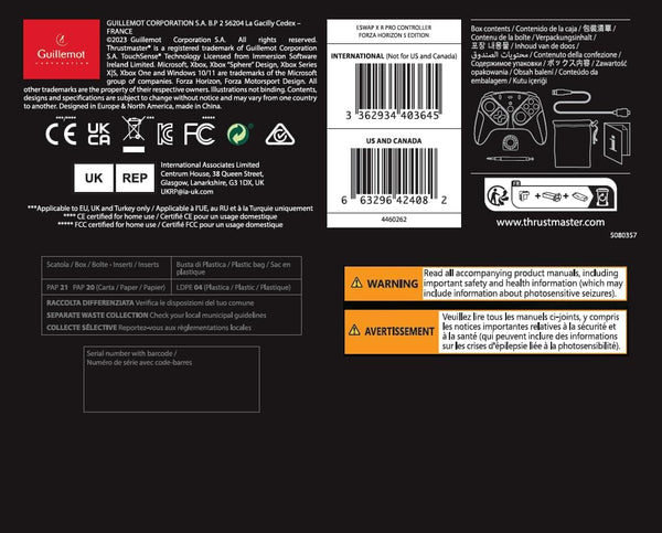 Thrustmaster ESWAP XR PRO CONTROLLER FORZA HORIZON 5 EDITION, Modular Wired Gamepad, Racing Wheel Module, Official FORZA HORIZON 5 and Xbox Series X|S, Precise Mini-Sticks, Tact Switches