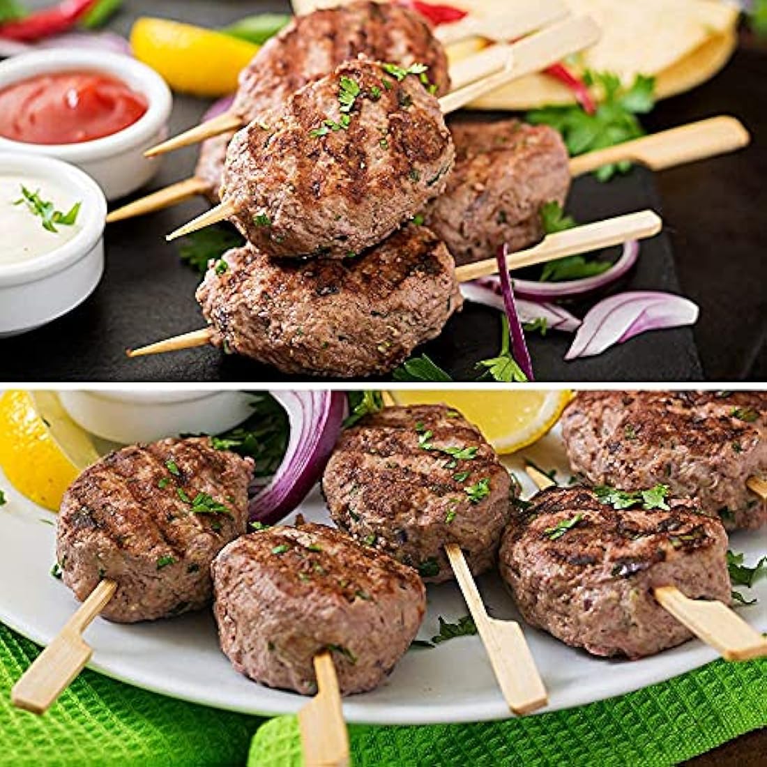 Hysagtek 400 Pieces Skewers Toothpicks 3.5 Inches Cocktail Picks for Appetizer Picks Wooden Skewers Toothpicks for Cocktail, Appetizers, Fruit, Sandwich, Barbeque Snacks