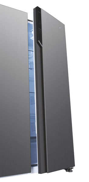 Hoover H-FRIDGE 500 MAXI Freestanding American Fridge Freezer with Water Dispenser, Side by Side, Total No Frost Technology, E Class, 532L Total Capacity, Inox, 91x67x177 cm - HHSBSO6174XWDK-1