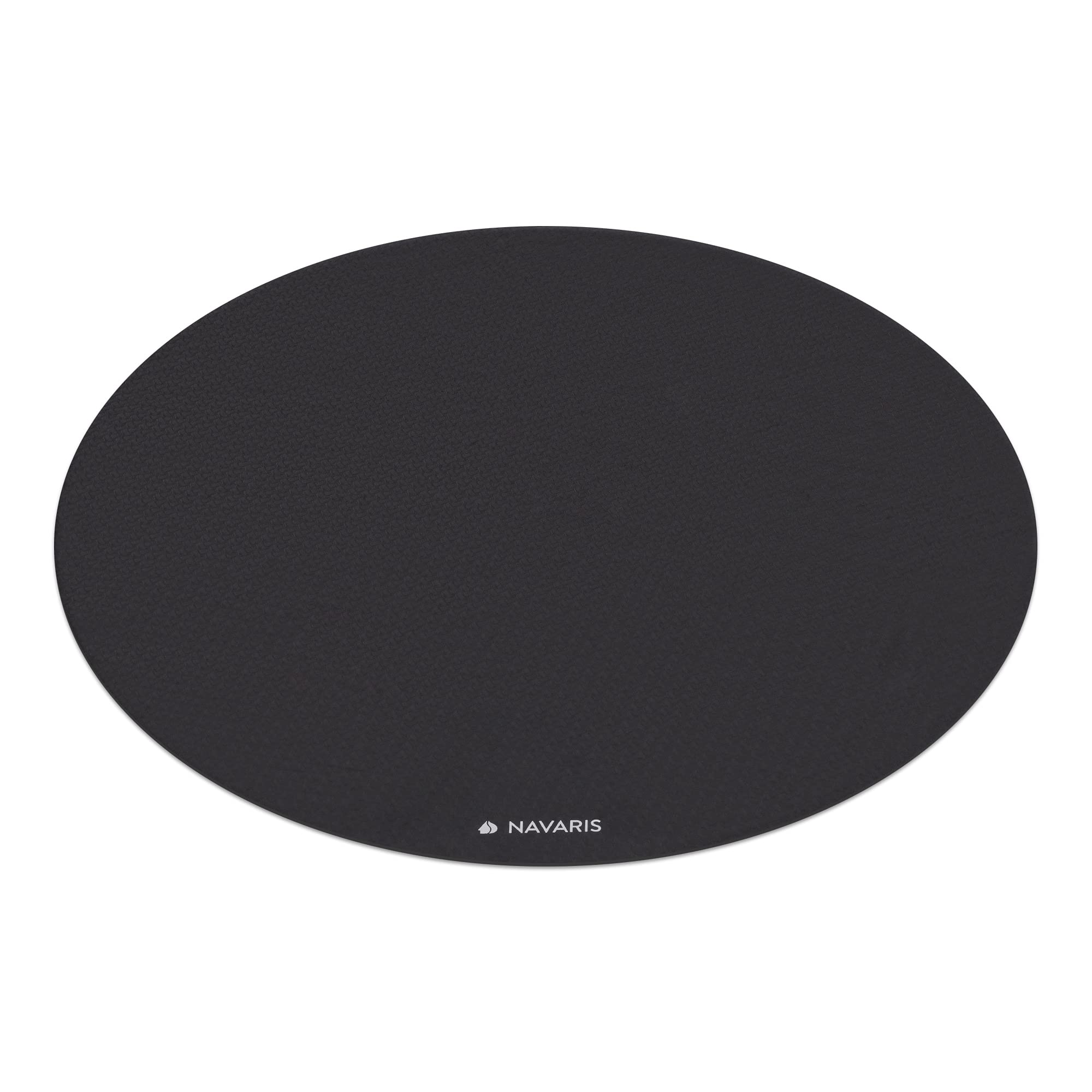 Navaris Round Yoga Mat - 120cm Diameter Circular Exercise Mat 0.6cm Thick - Non-Slip Training Mat for Pilates Workout Home Gym Meditation