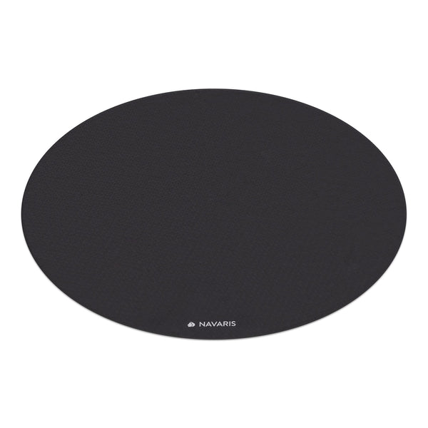 Navaris Round Yoga Mat - 120cm Diameter Circular Exercise Mat 0.6cm Thick - Non-Slip Training Mat for Pilates Workout Home Gym Meditation