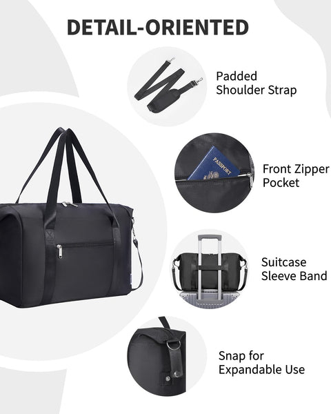 Narwey for Ryanair Cabin Bag 40x20x25 Underseat Ryan Air Bag Foladble Travel Duffel Hospital Carry on Hand Luggage Holdall Weekend Overnight Bag for Women and Men 20L (Beige with Green Straps)