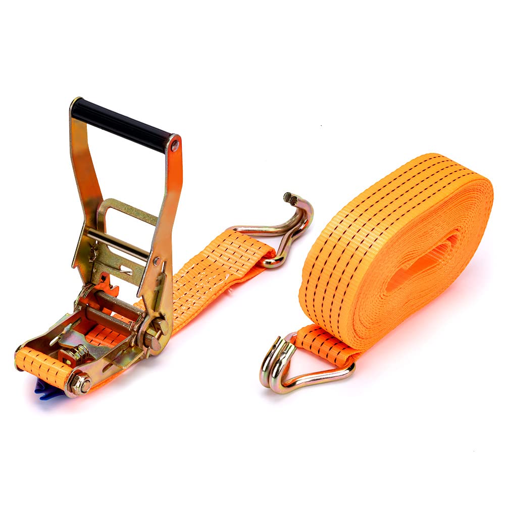 maXpeedingrods 10 x Lashing Straps Ratchet Strap Tie Down 5000kg x 6m x 50mm Heavy Duty Trailer Tension Belts with Iron Handle and Double J Hook 5000kg 5Ton