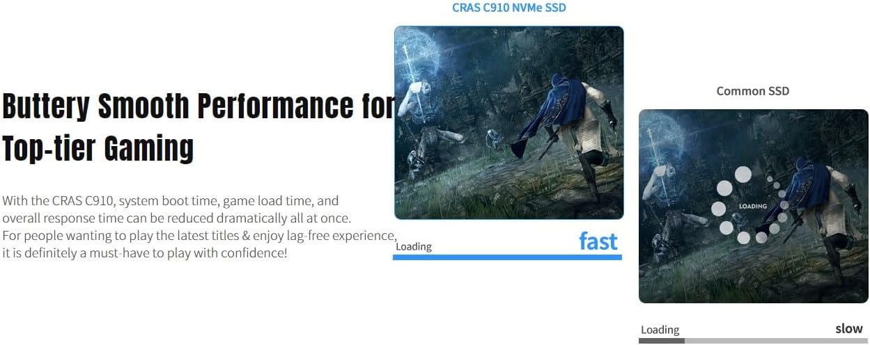 KLEVV CRAS C910 SSD 1TB, M.2 NVMe 2280, PCIe Gen4x4 Internal Solid state Drive with Heatsink, Up to 5000MB/s Data Transfer Speed, High-Performance Storage Solution