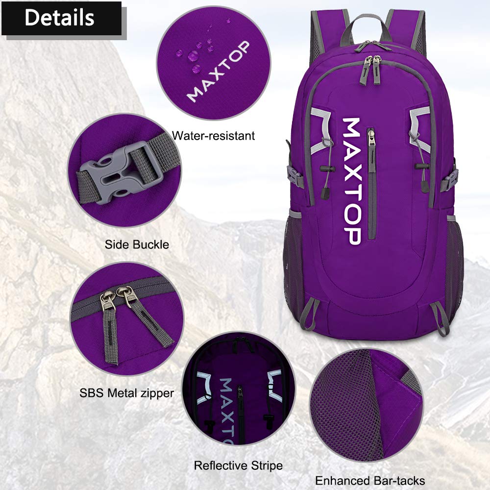 MAXTOP 40L Ultra Lightweight Packable Backpack Foldable Rucksack Water Resistent For Men Women Kids Outdoor Camping Hiking Travel Daypack Handy Durable