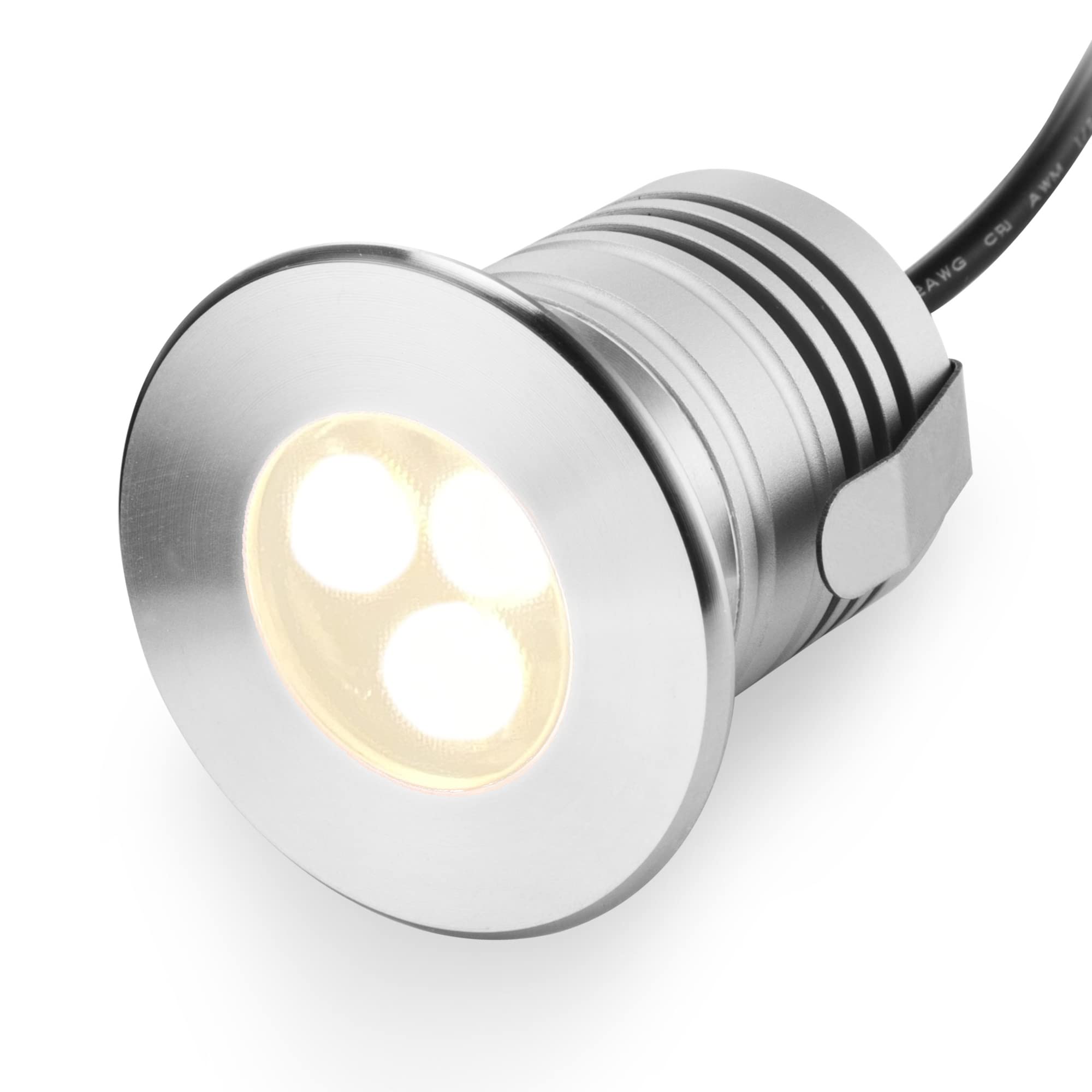 CNBRIGHTER LED Underwater Pool Lights, 3W,12V-24V DC, IP68 Waterproof,Stainless Steel Aluminum,for In-Ground Swimming Pools Steps Ponds Fountains