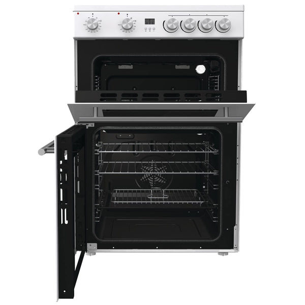 Hisense HDE3211BBUK 60cm Electric Cooker with Ceramic Hob-Black , A Rated Double Oven