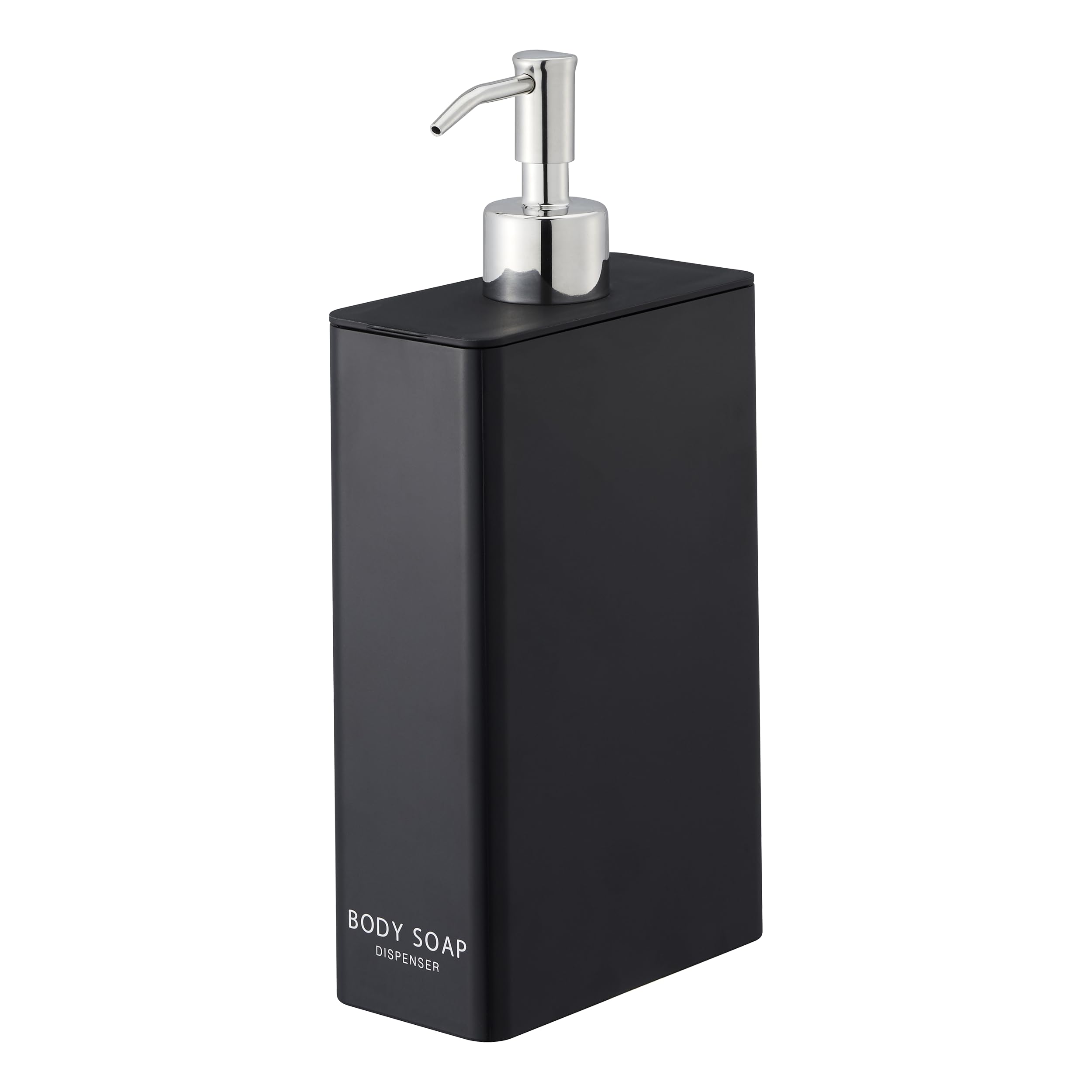 Yamazaki Home Body Soap Dispenser-Contemporary Bottle Pump for Shower, Stainless Steel, Black, One Size