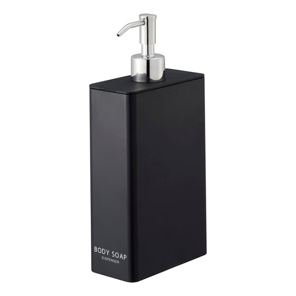 Yamazaki Home Body Soap Dispenser-Contemporary Bottle Pump for Shower, Stainless Steel, Black, One Size