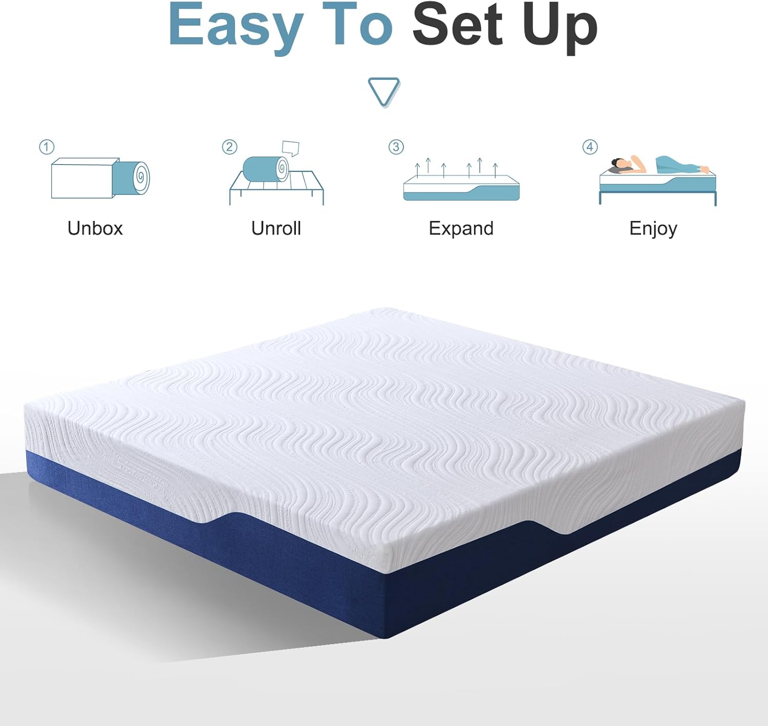 Hiimgo King Mattress (150x200x20cm) – 20cm Medium Firm Memory Foam Mattress with Carved Knitted Cover for Pressure & Back Pain Relief