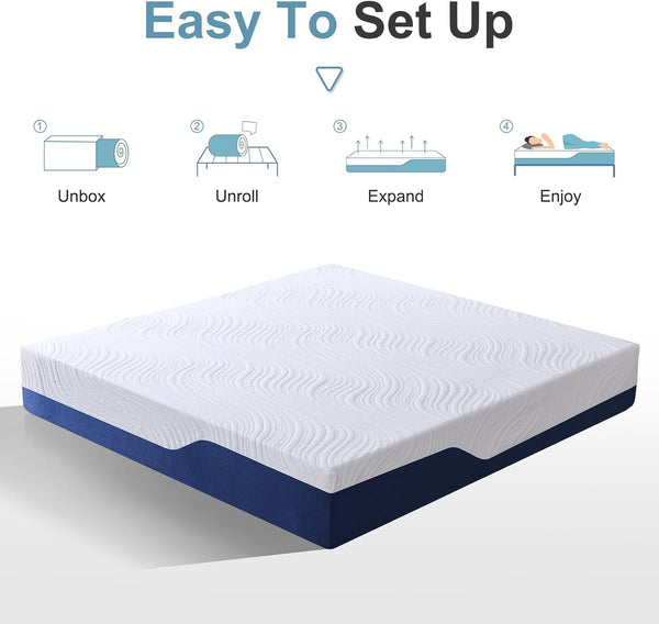Hiimgo King Mattress (150x200x20cm) – 20cm Medium Firm Memory Foam Mattress with Carved Knitted Cover for Pressure & Back Pain Relief