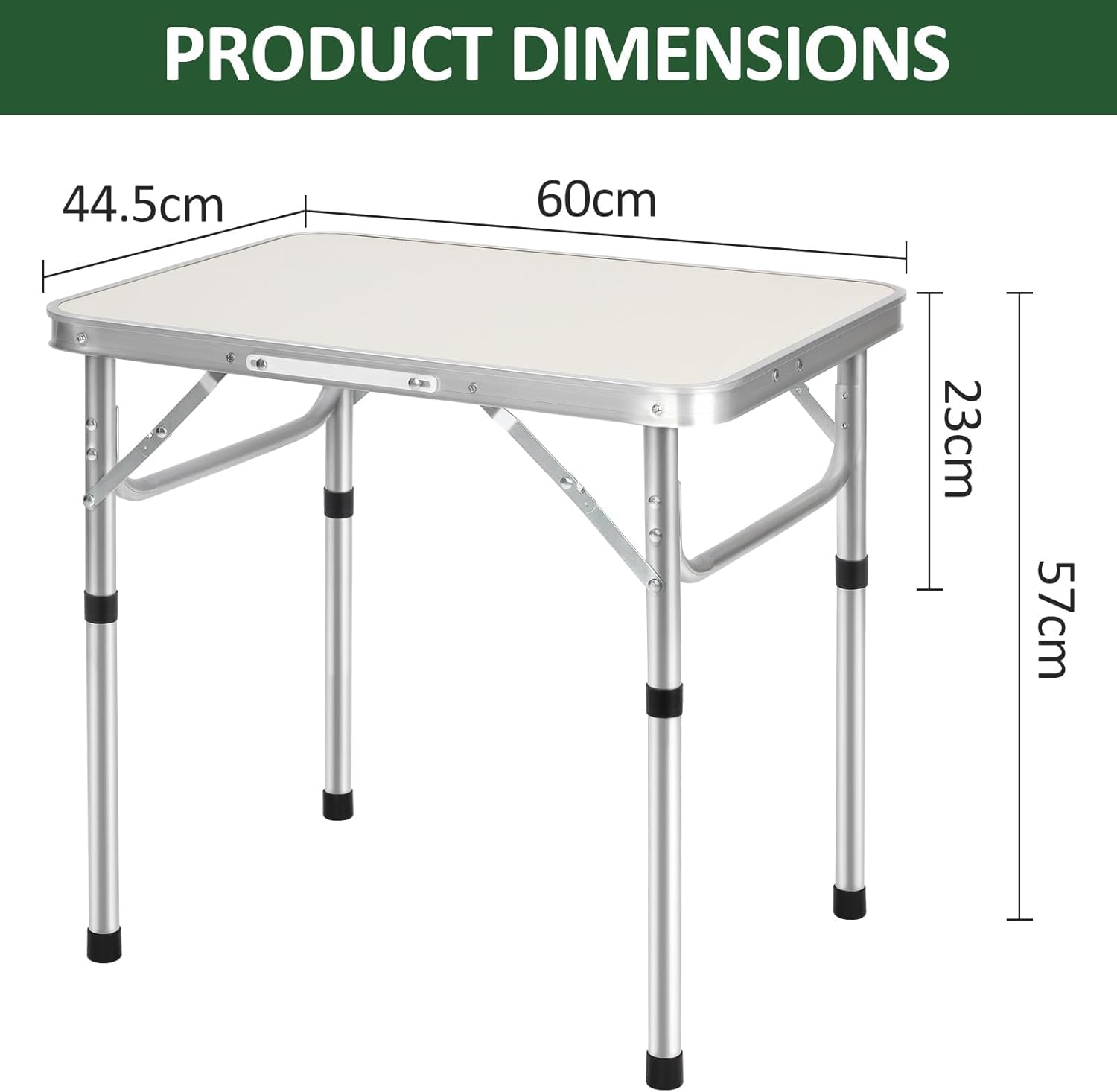 Youyijia 2FT Camping Table Folding Picnic Table Adjustable Height Multipurpose Party Dining small camping Table Lightweight with Carry Handle for Catering Buffet and Garden