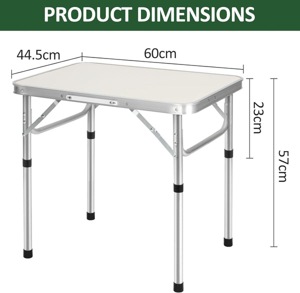 Youyijia 2FT Camping Table Folding Picnic Table Adjustable Height Multipurpose Party Dining small camping Table Lightweight with Carry Handle for Catering Buffet and Garden