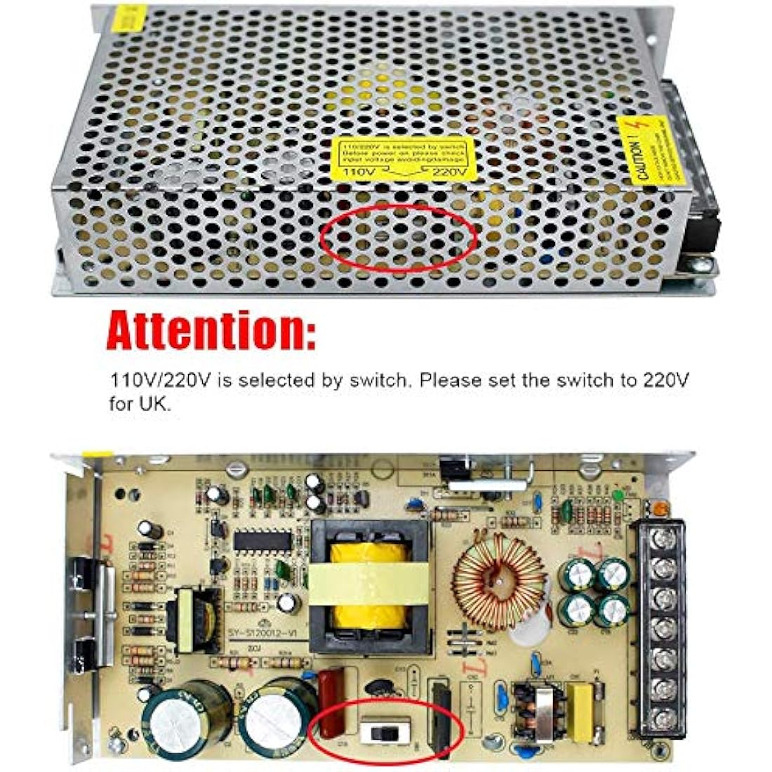 inShareplus 12V 37.5A 450W, DC Universal Regulated Switching Power Supply, 110/220V AC to DC 12 Volt LED Driver, Converter, Transformer for LED Strip Light, CCTV, Computer Project, 3D Printer