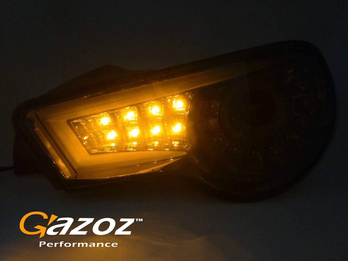 GAZOZ PERFORMANCE LED Black Smoke Tail Rear Light Lamp compatible with GT86 Scion FRS FR-S BRZ