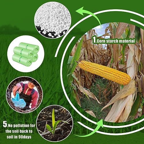 80 x 30 Litre Bin Bags, 8Gallon/30L Food Waste Bags 4 Roll Caddy Bin Liners for Kitchen Office Bathroom(60x65cm)