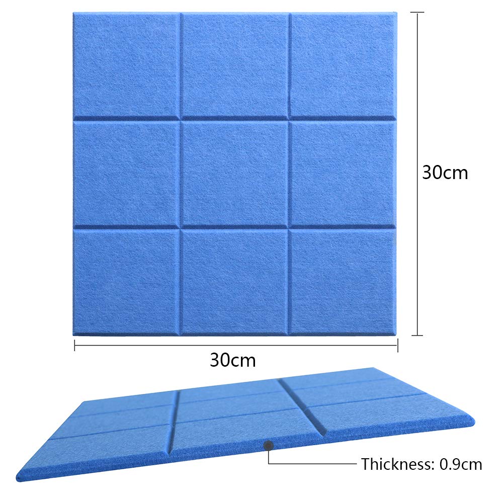 Uoisaiko Large 30x30cm Felt Board Tiles with 30 Pins, Pack of 6 Bulletin Board Notice Boards for Home Office Kitchen, Self Adhesive Pin Board Wall Tiles for Photos Memos