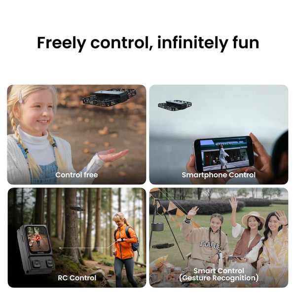 HOVERAir X1 Drone with Camera, Self-Flying Camera Drone with Follow Me Mode, Foldable Mini Drone with HDR Video Capture, Palm Takeoff, Intelligent Flight Paths, Hands-Free Control Black (Combo Plus)
