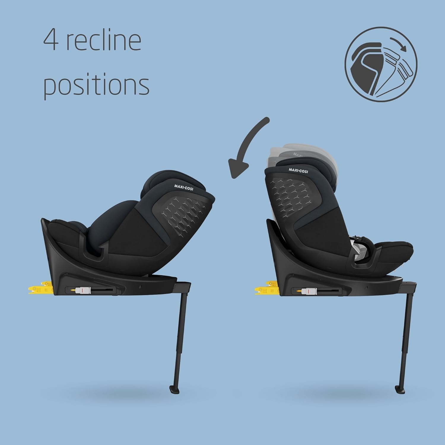 Maxi-Cosi Emerald S i-Size, 360 Swivel Car Seat, 0-12 Years 40-150cm, Multi-Age Baby Car Seat, Isofix 0-36 kg car seat, Rearfacing, 4 Recline Positions, G-Cell Side Impact Protection, Tonal Graphite