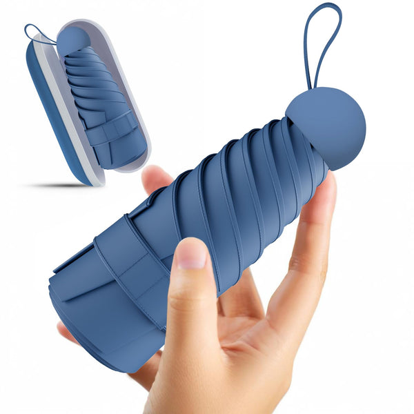 Windproof Mini Travel Folding Umbrella - UPF 50+ Sun & Rain Protection, Small Compact Lightweight Design Fits in Pocket or Bag, Eco-Friendly Fabric Wallet Umbrella for Commuter, Men Women Boys Girls