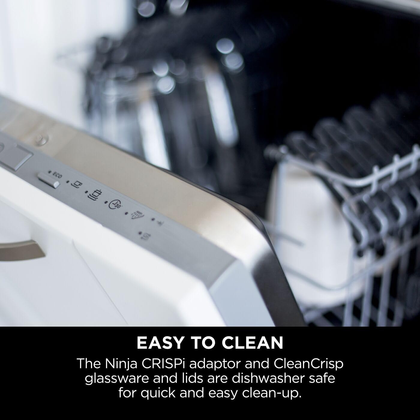 Ninja CRISPi Portable Air Fryer, 3.8L, 4-in-1: Air Fry, Roast, Keep Warm, Recrisp, Space Saving Compact Design, 2x Removable Glass Containers & Lids, 1700W, Cyber Space Blue FN101UKGY