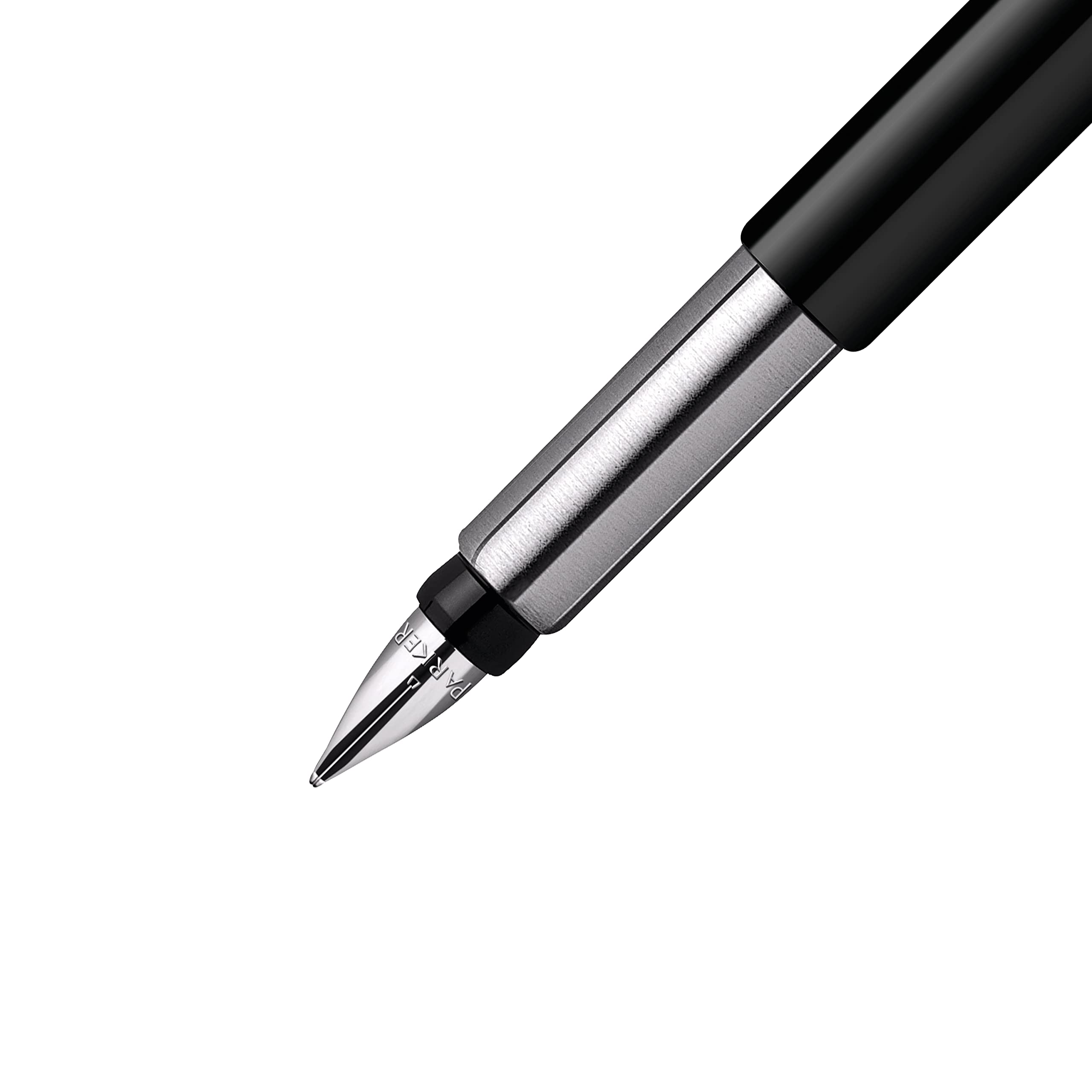Parker Vector Fountain Pen | Black with Chrome Trim | Medium Nib | Blue Ink | Hangtab