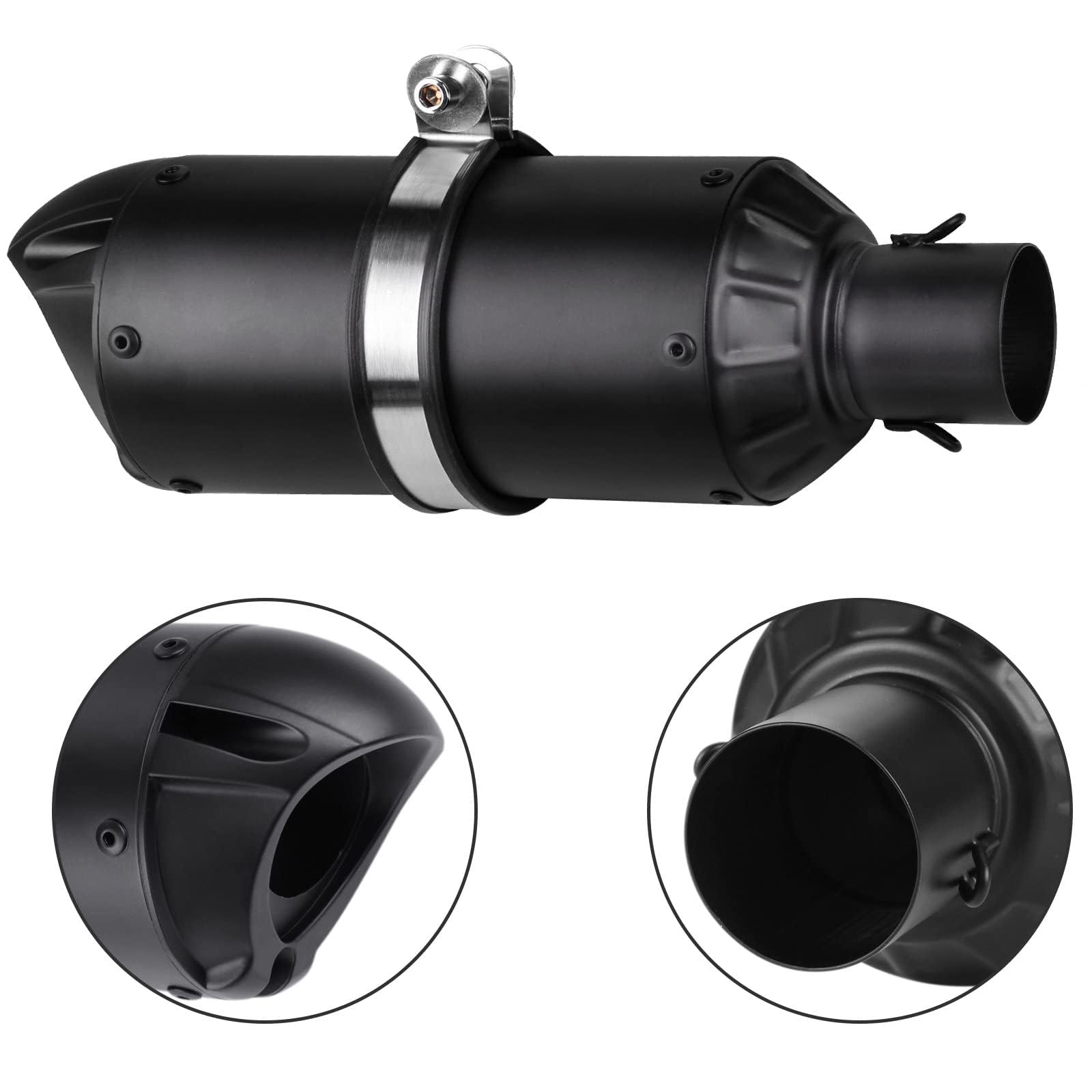 38mm 51mm Universal Motorcycle Golden Muffler Exhaust Stainless Steel Slip on Exhaust Pipe 1.5" 2" for Dirt Bike Street Bike Scooter ATV