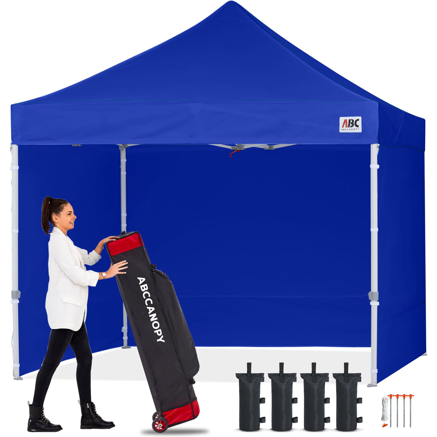 ABCCANOPY 3x6M Pop Up Gazebo Canopy Commercial Tents Market stall with 4 Removable Sidewalls and Roller Bag Bonus 4 Weight Bags (Grey)