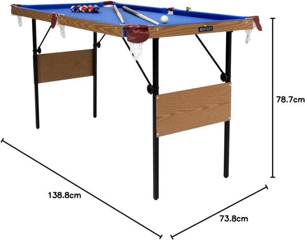Charles Bentley 4ft 6in Blue Pool Games Table Including Balls & 2 Cues