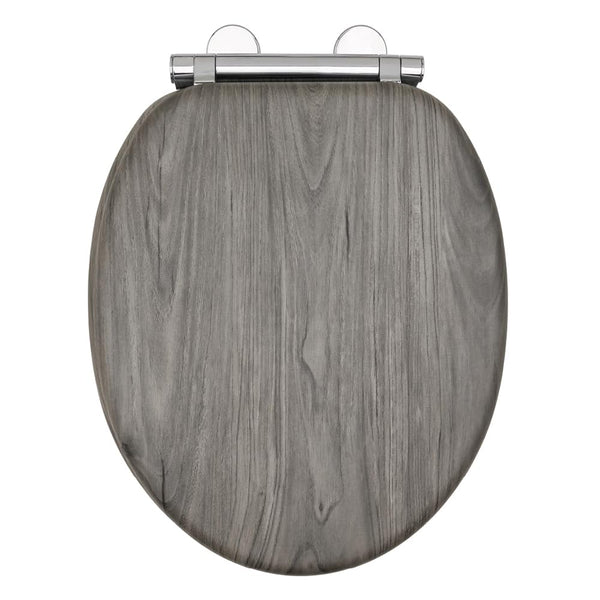 AQUALONA® Luxury Soft Close Toilet Seat - Moulded Wood - Stainless Steel Slow Close Hinges - Click, Lift & Clean Technology (Bamboo Toilet Seat)