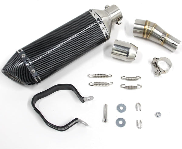 38mm 51mm Universal Motorcycle Golden Muffler Exhaust Stainless Steel Slip on Exhaust Pipe 1.5" 2" for Dirt Bike Street Bike Scooter ATV