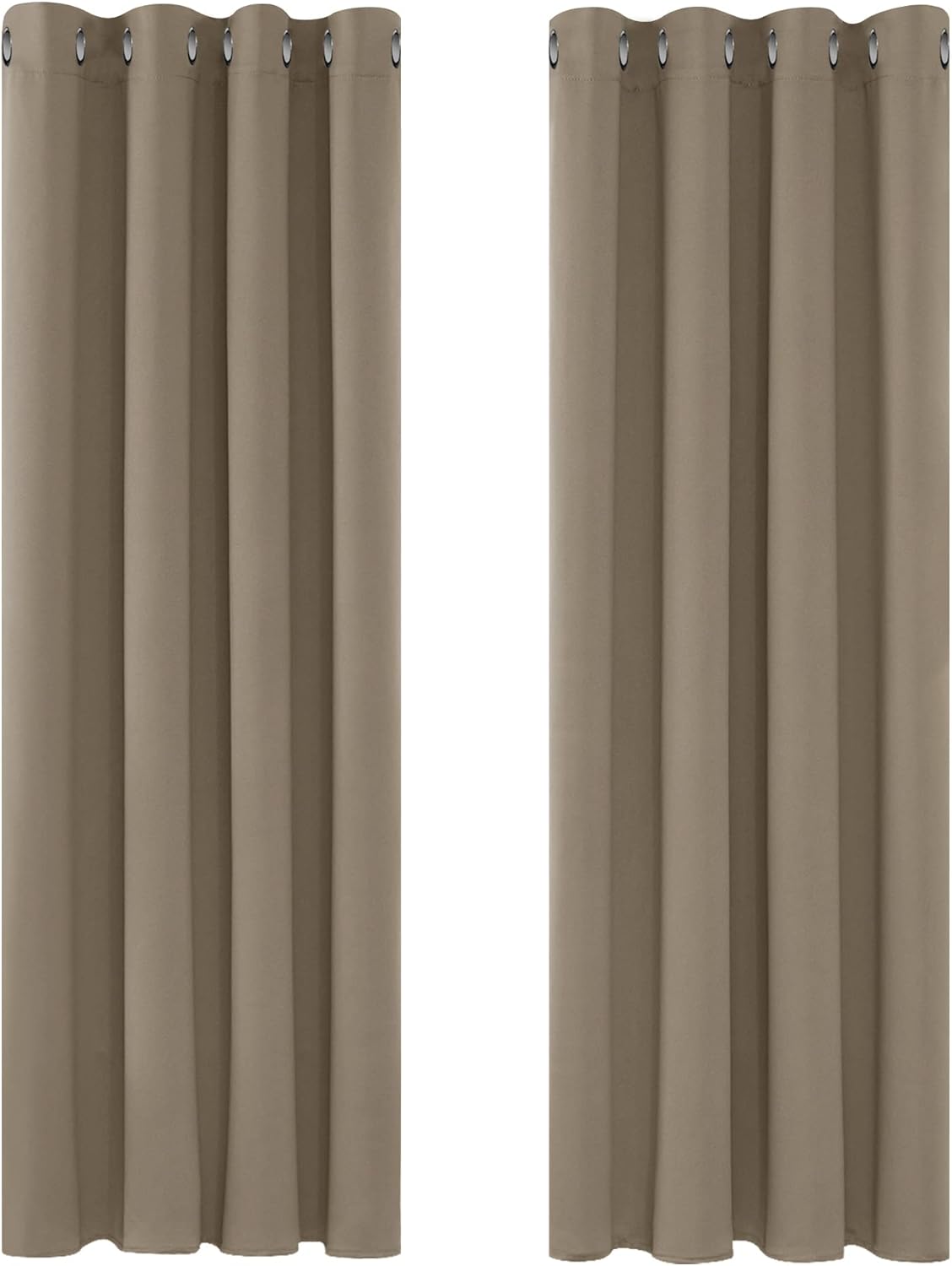 Deconovo Blackout Curtains Eyelet Super Soft Thermal Insulated Ring Top Blackout Curtains for Nursery 46 x 54 Drop Inch Dark Grey 2 Panels