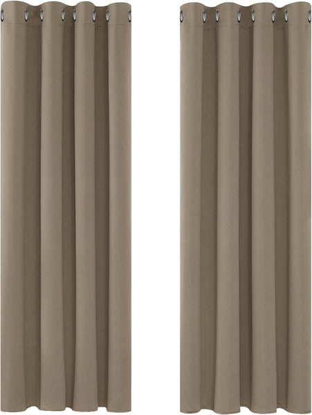 Deconovo Blackout Curtains Eyelet Super Soft Thermal Insulated Ring Top Blackout Curtains for Nursery 46 x 54 Drop Inch Dark Grey 2 Panels