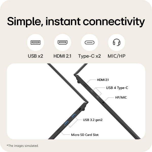 LG gram 16Z90TL - 16 Inch 2.5K IPS Ultra-Lightweight Laptop, Intel Core Ultra 7 256V 47TOPS NPU - EVO Edition, 16GB RAM, 1TB SSD, Windows 11 Home, gram Hybrid AI, Copilot+ PC, Black (2025)