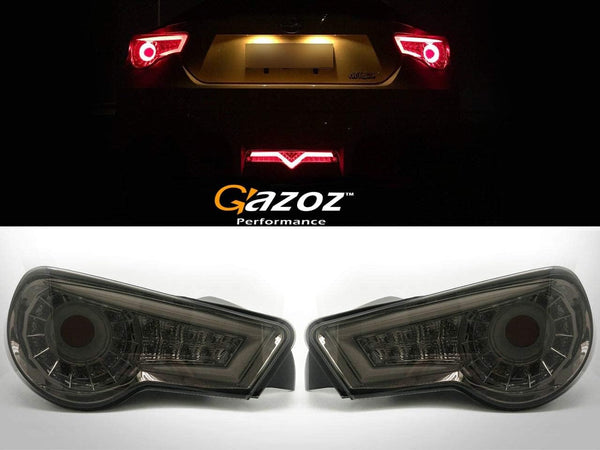 GAZOZ PERFORMANCE LED Black Smoke Tail Rear Light Lamp compatible with GT86 Scion FRS FR-S BRZ
