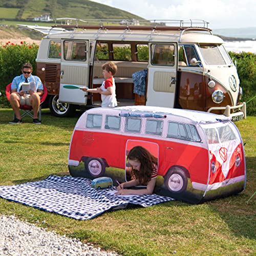 Volkswagen Camper Van Kids Pop Up Tent - Official VW UPF50+ Foldable Play Tent for Girls Boys - Multiple Colours