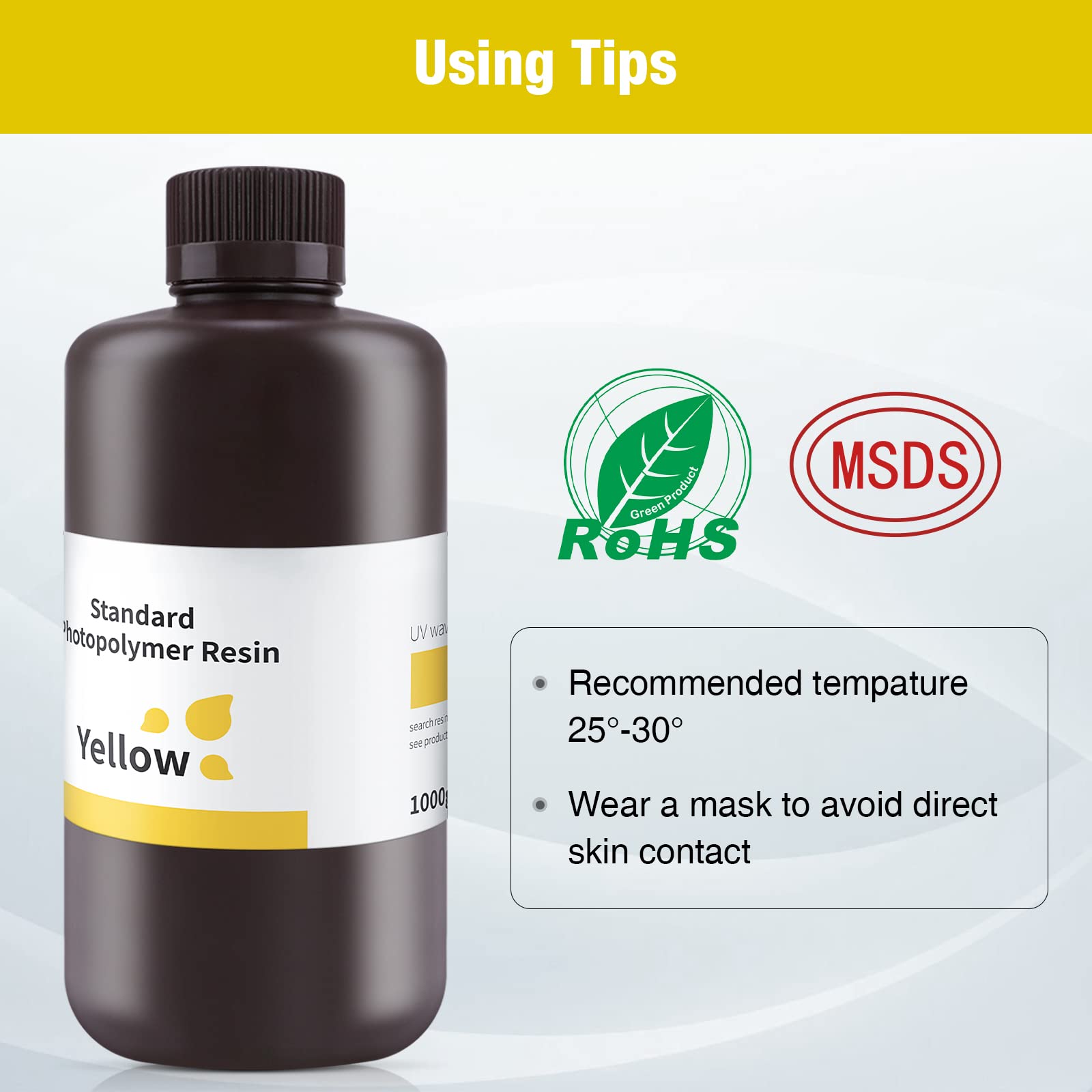 ELEGOO 8K 3D Printer Resin, Standard Photopolymer Resin 405nm UV-Curing Resin, Best for 8K/9K/12K/14K/16K LCD 3D Printer Space Grey 1000G