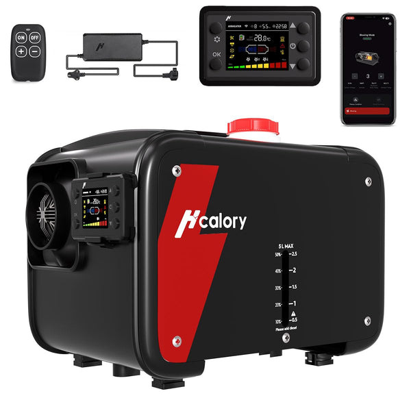 8KW Diesel Heater, HBS1S Portable Diesel Air Heater with App Control, 10-Temperature Settings, 18% Boost in Burning Efficiency, Auto Start-Stop, and 240V AC 12V 24V DC, for Car, Campers, 2025 Upgraded