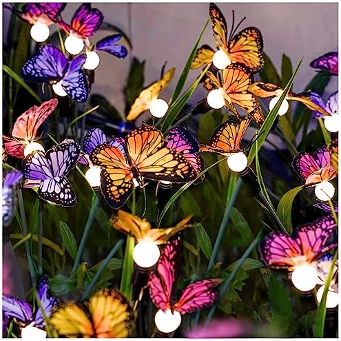 DooYard Solar Garden Lights, Upgraded Swaying Butterfly Light,Outdoor Light, Decorative Lights Yard Patio Pathway Decoration, Larger Solar Panel & Better Sway Effect (4 Pack)