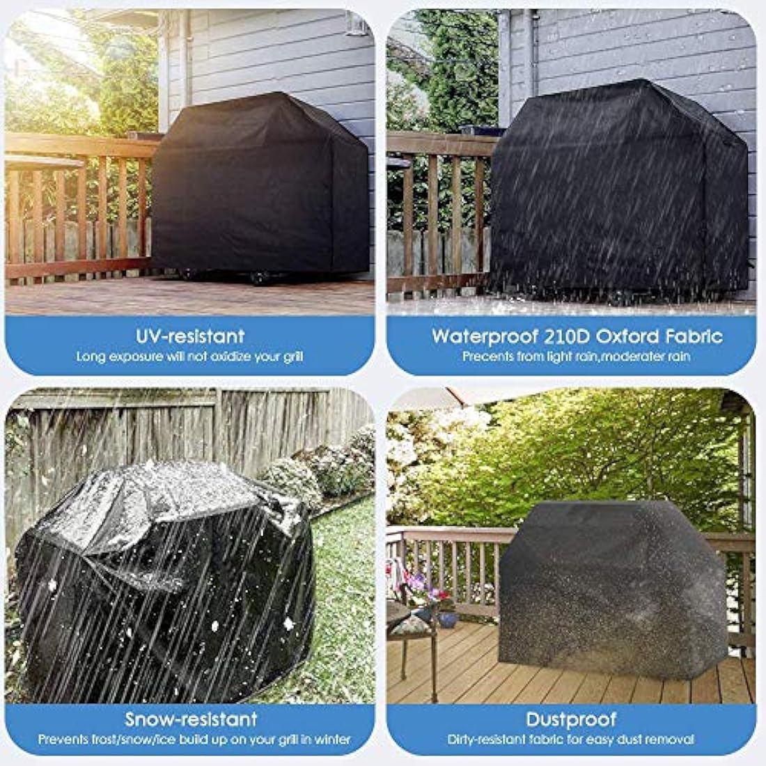 BBQ Cover BBQ Covers Waterproof Heavy Duty Large Windproof, Rip-Proof Outdoor Large Barbecue Covers for Weber, Brinkmann, Char-Broil