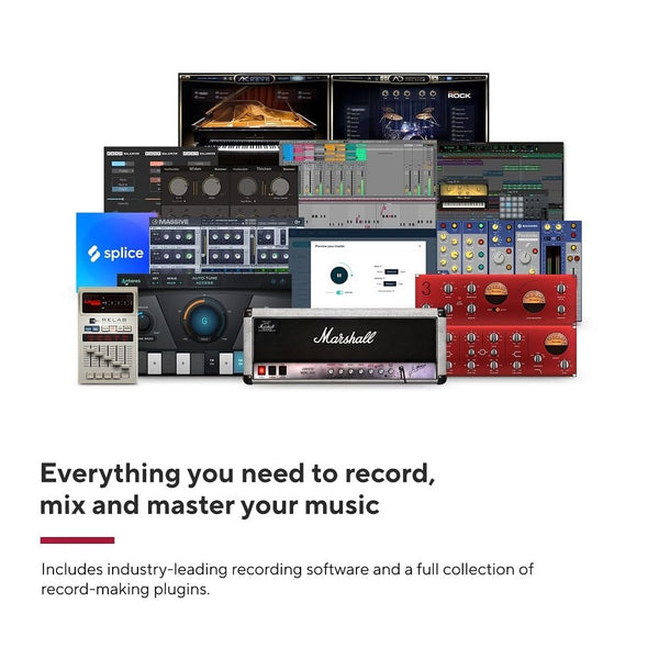 Focusrite Scarlett 2i2 4th Gen USB Audio Interface for Recording, Songwriting, Streaming and Podcasting — High-Fidelity, Studio Quality Recording, and All the Software You Need to Record