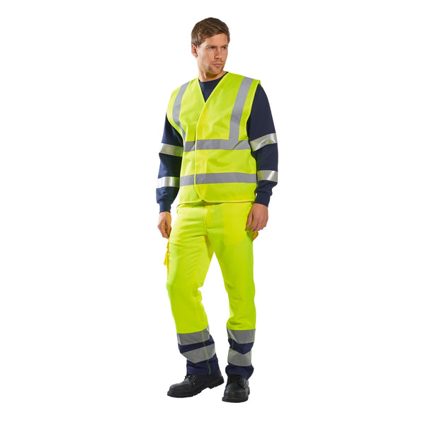 Portwest C470 Reflective Hi Vis Safety Vest Band and Brace Waistcoat Security Traffic Construction Workwear