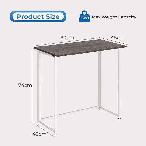 Dripex Compact Folding Desk No Assembly Required Computer Desk Folding Hobby Craft Table, Dark Oak