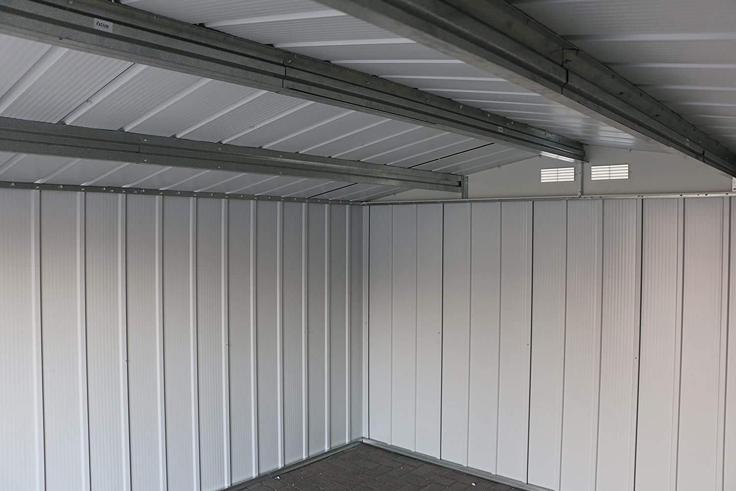 Duramax ECO 8 x 8 (6.35 m2) Metal Garden Storage Shed, Hot-Dipped Galvanized Metal Garden Shed, Tool Storage Shed, Strong Reinforced Roof Structure, Maintenance-Free Metal Shed, Anthracite