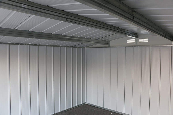 Duramax ECO 8 x 8 (6.35 m2) Metal Garden Storage Shed, Hot-Dipped Galvanized Metal Garden Shed, Tool Storage Shed, Strong Reinforced Roof Structure, Maintenance-Free Metal Shed, Anthracite