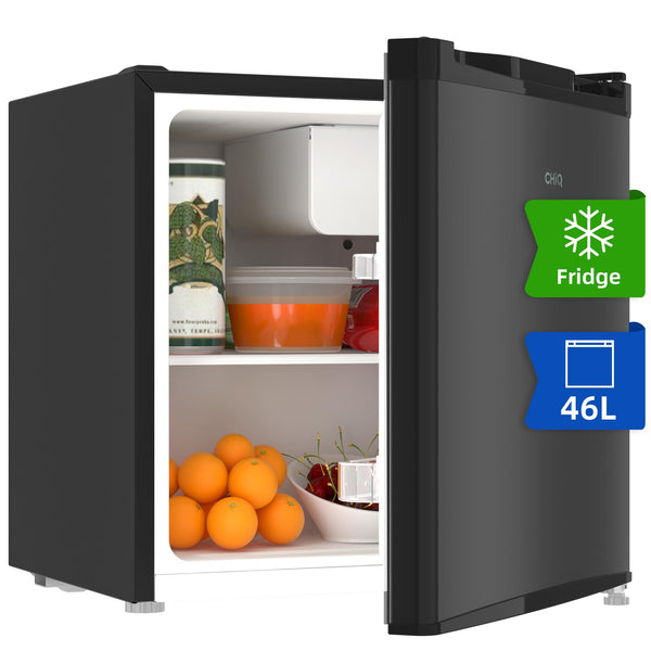 CHiQ FBM157L4EU, Fridge Freezer, 157L, 70/30, 12-Year Compressor Service, Low Frost, E, 39 dB, 48cm Wide 144cm Tall, Black