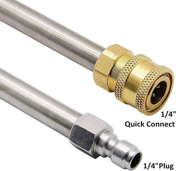 Dual-Function Undercarriage Cleaner,Surface Cleaner for Pressure Washer, 16 Inch, Underbody Car Wash Water Broom with 3 Pieces Extension Wand, 4000